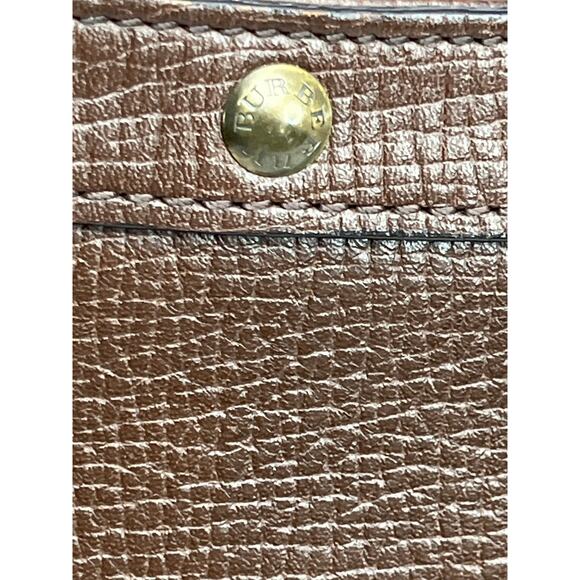 Burberry Brown Embossed Leather Crossbody Adjustable Strap Heritage Style - Picture 4 of 15